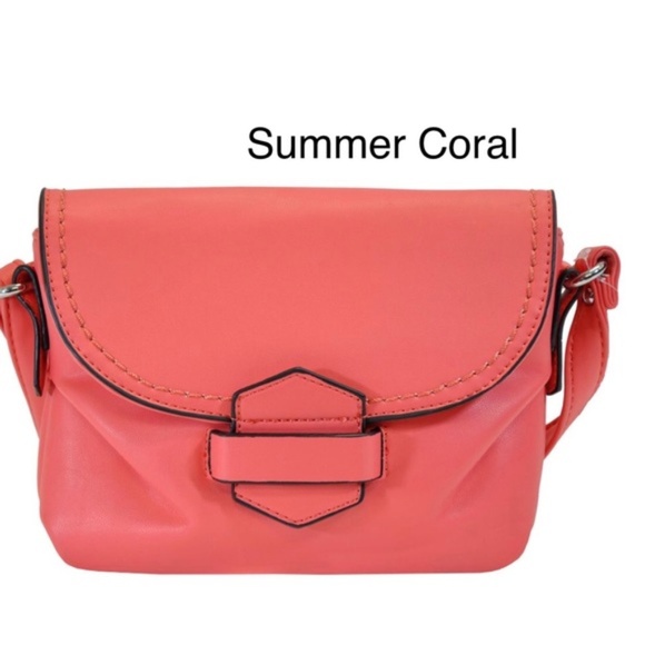 Coral SIlver Tone Small Tuck & Loop Crossbody bag - Picture 2 of 2